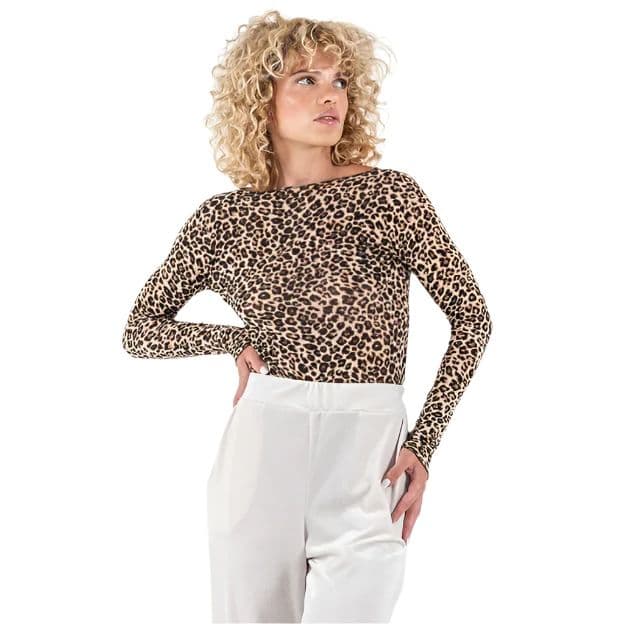 Pour Moi Leopard print long sleeve top - Image 1
