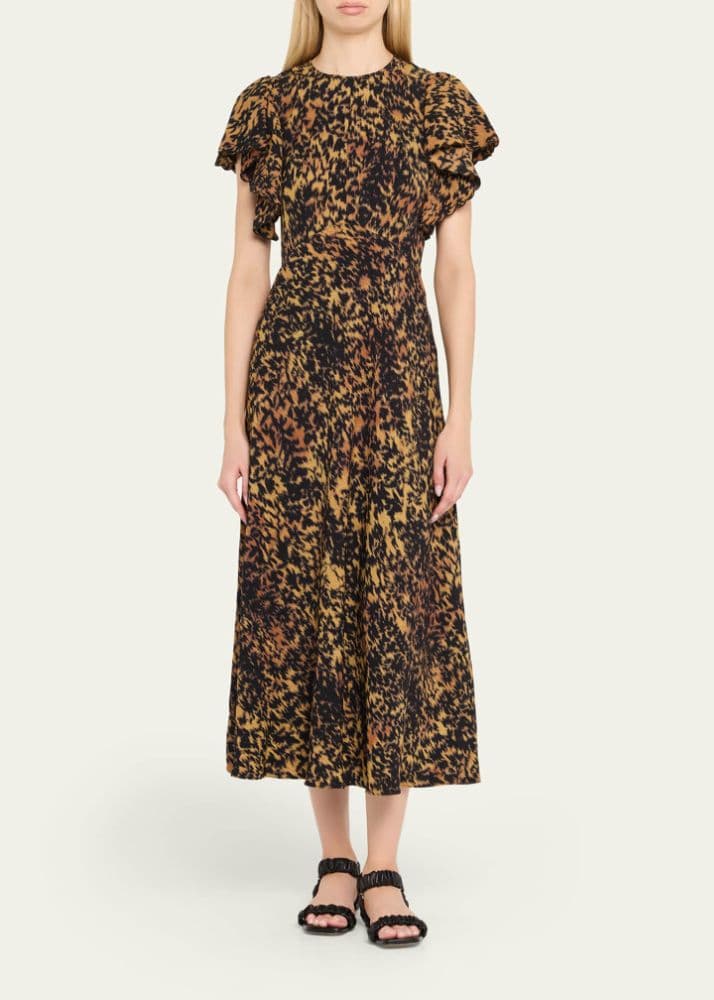 Ulla Johnson Blithe Flutter-Sleeve Midi Dress - Image 1