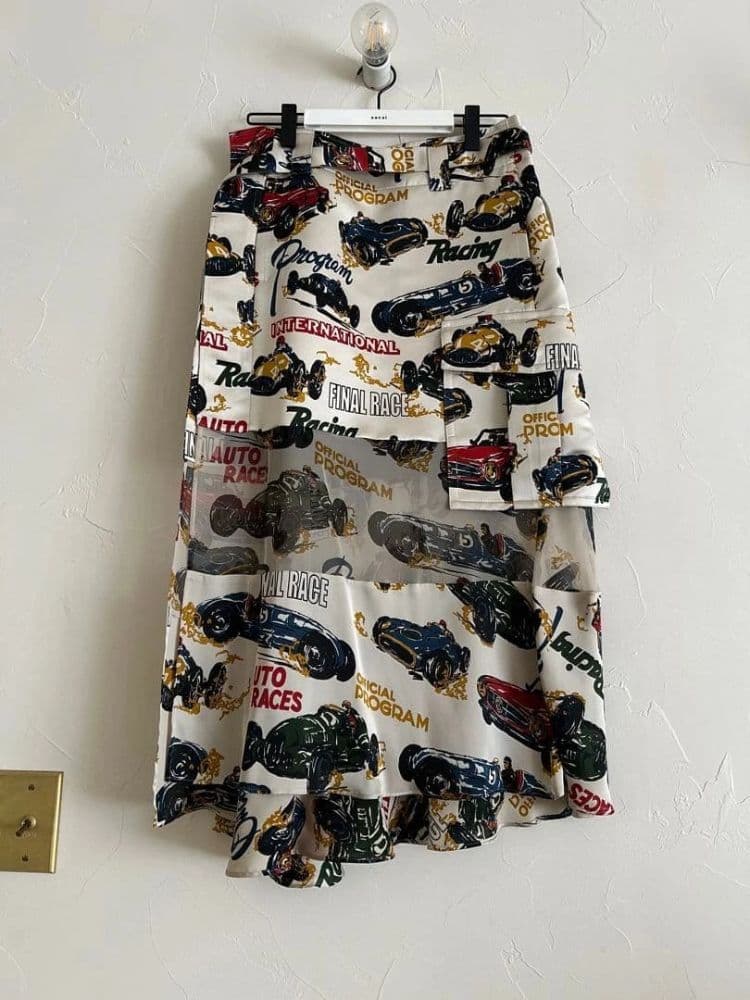Sacai Racecar Print Skirt - Image 1