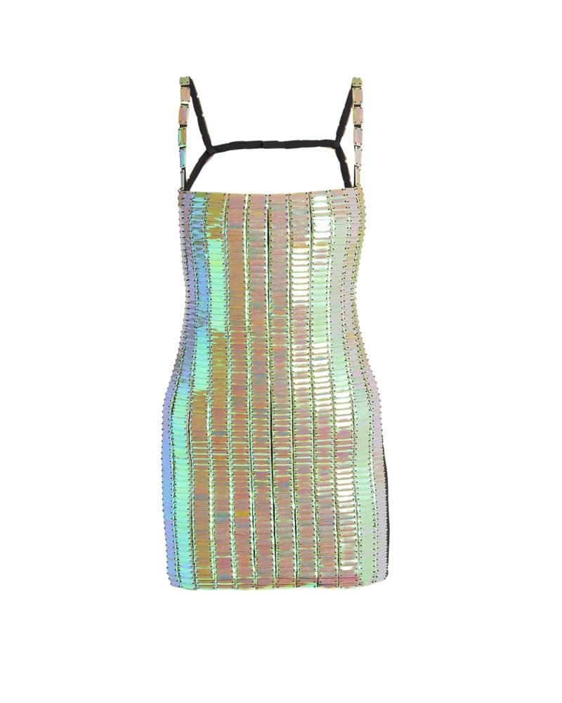 The Attico Rue Beaded Open-Back Mini Dress - Image 3