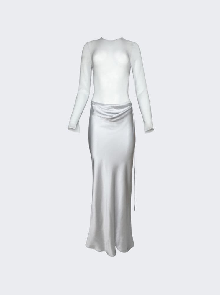 CHRISTOPHER ESBER SHEER TORSO L/S DRESS - Image 1