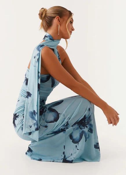 Songbird Maxi Dress - Blue Floral - Image 3