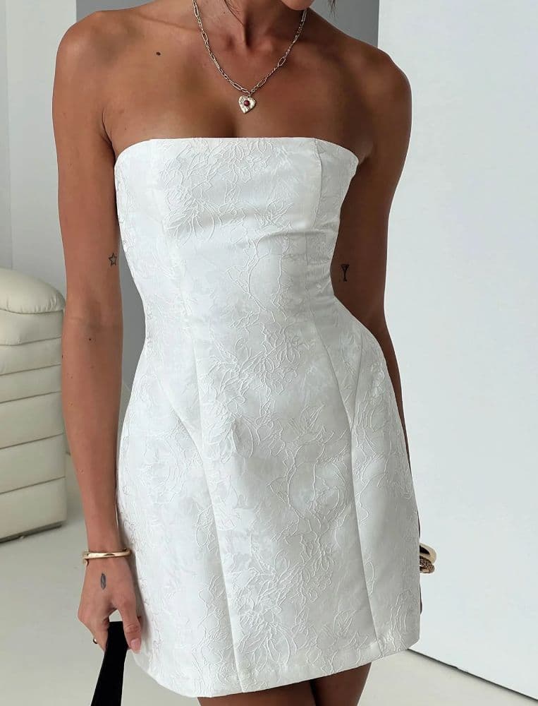 Heaven Sent Strapless Mini Dress White - Image 1