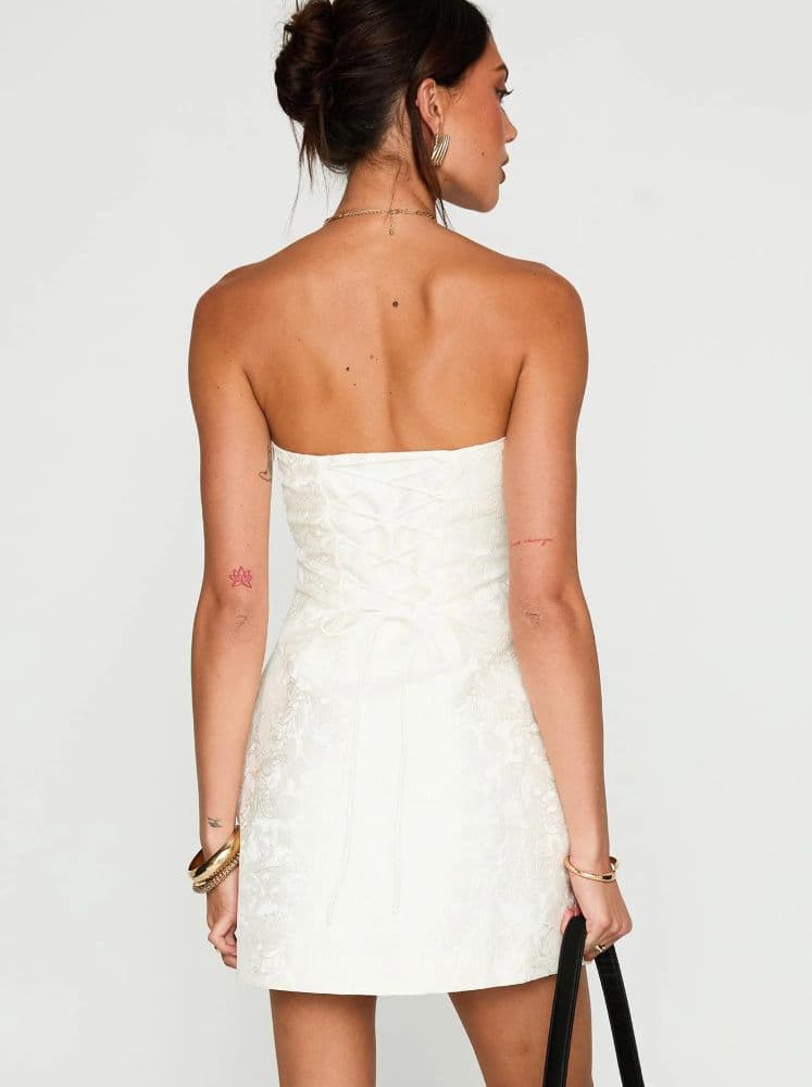Heaven Sent Strapless Mini Dress White - Image 2