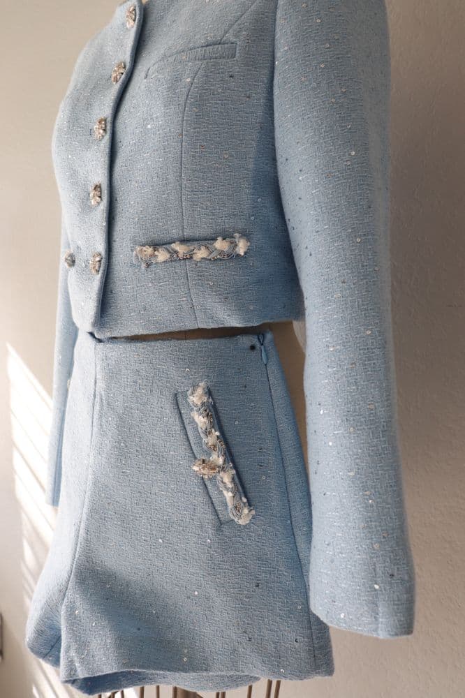 Endless Rose Embellished Tweed Jacket + Shorts Set - Image 4