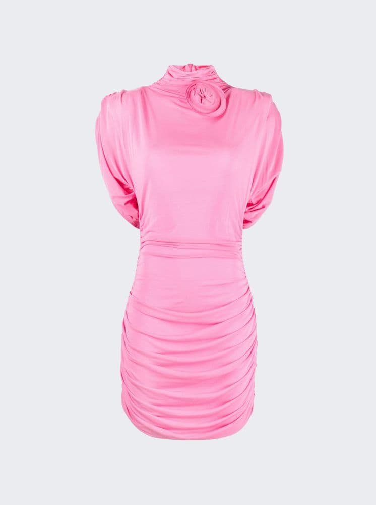 MAGDA BUTRYM Rose-appliqué ruched jersey minidress - Image 4