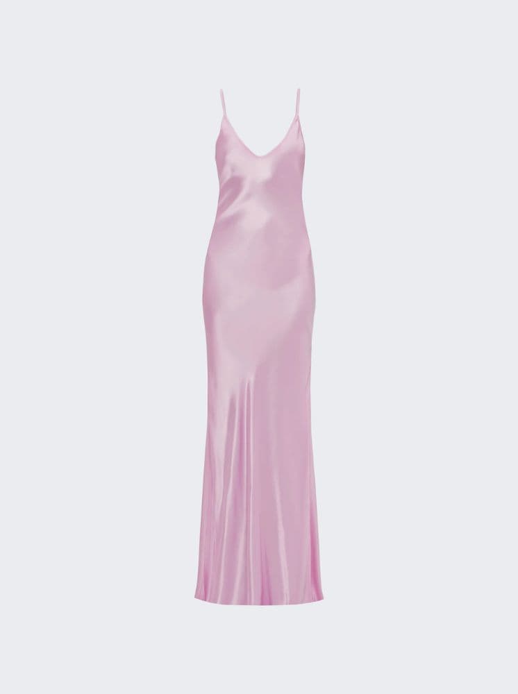 VICTORIA BECKHAM SATIN MAXI CAMI DRESS IN PEONY - Image 4