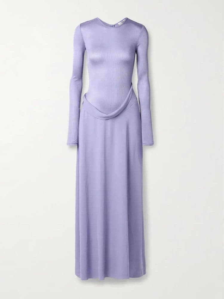 CHRISTOPHER ESBER LAYERED SATIN JERSEY MAXI DRESS - PURPLE - Image 2