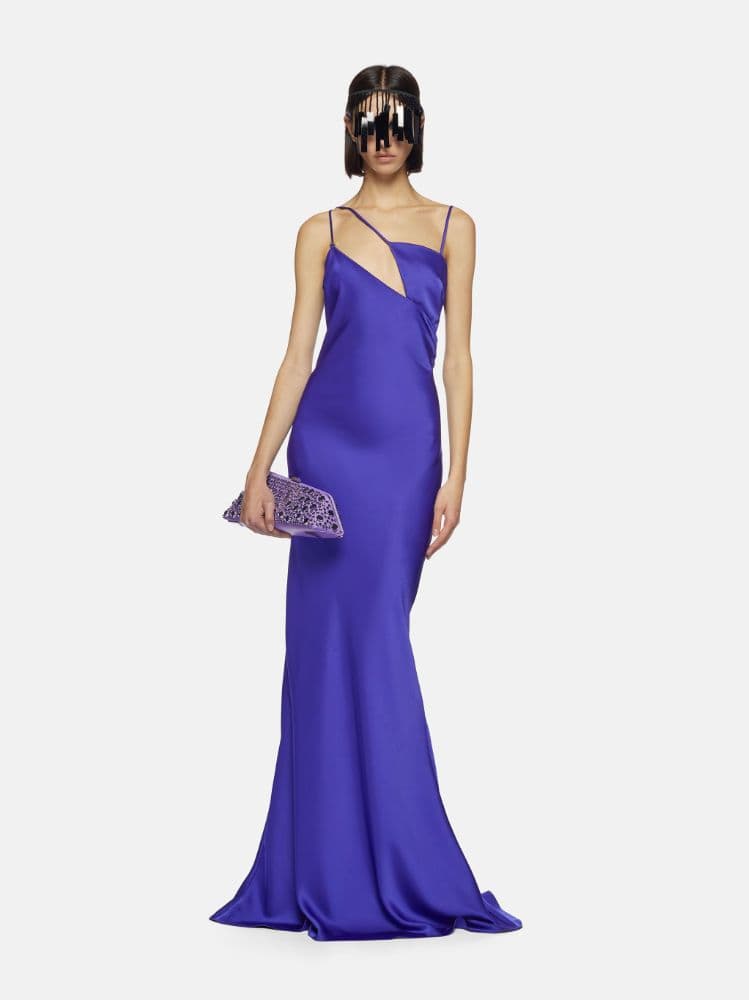 THE ATTICO MELVA VIVID VIOLET LONG DRESS - Image 1