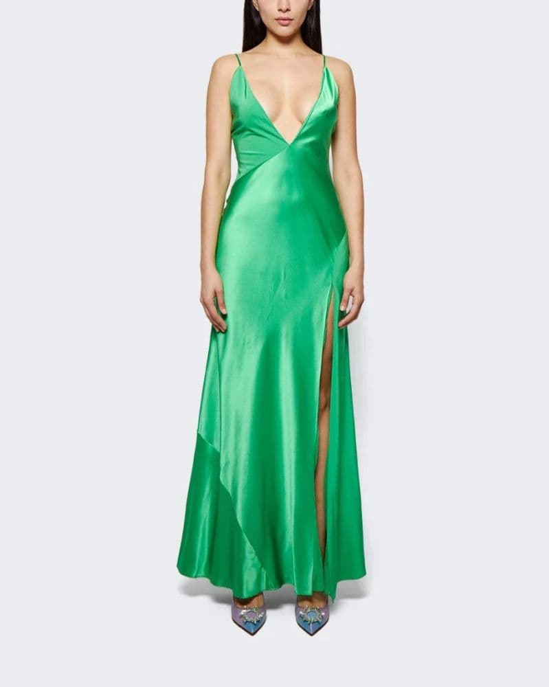 SERGIO HUDSON CHARMEUSE ZIG-ZAG SEAMED GOWN - Image 2