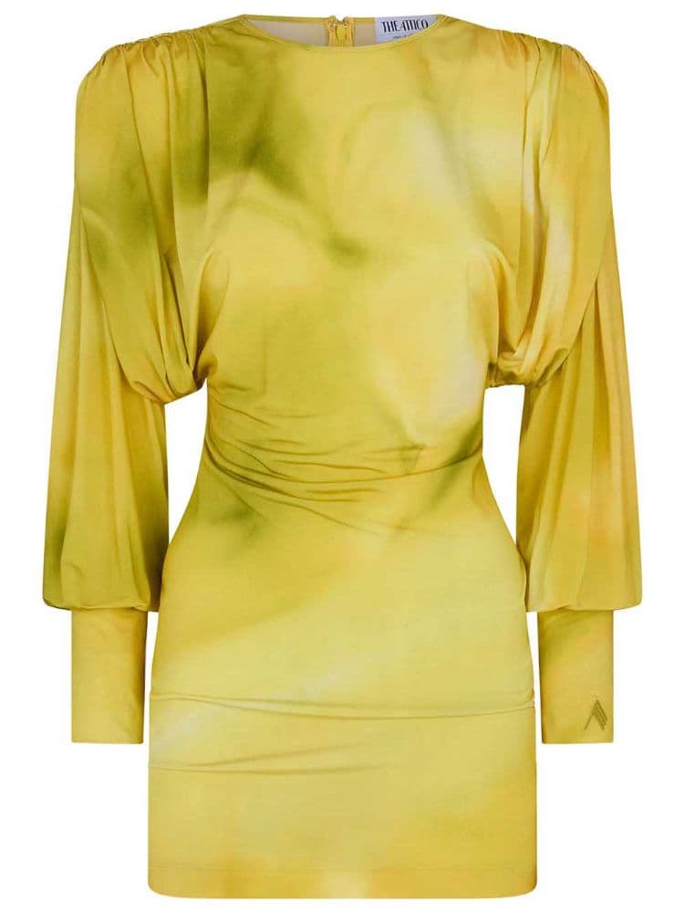 THE ATTICO QUINN MINI DRESS IN PALE YELLOW - Image 1