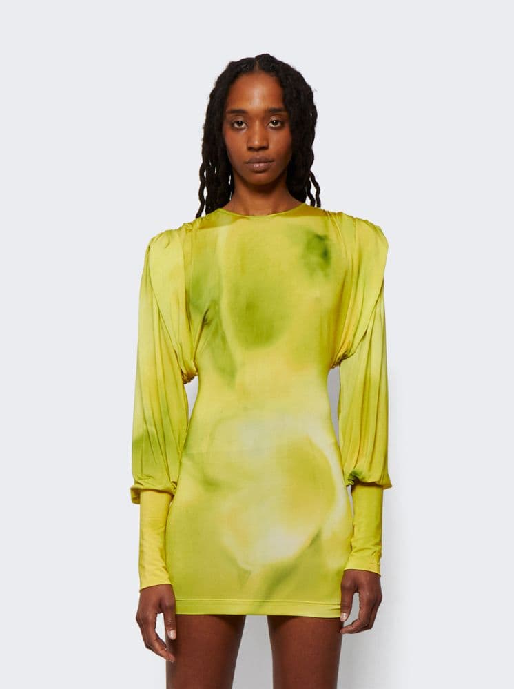 THE ATTICO QUINN MINI DRESS IN PALE YELLOW - Image 2
