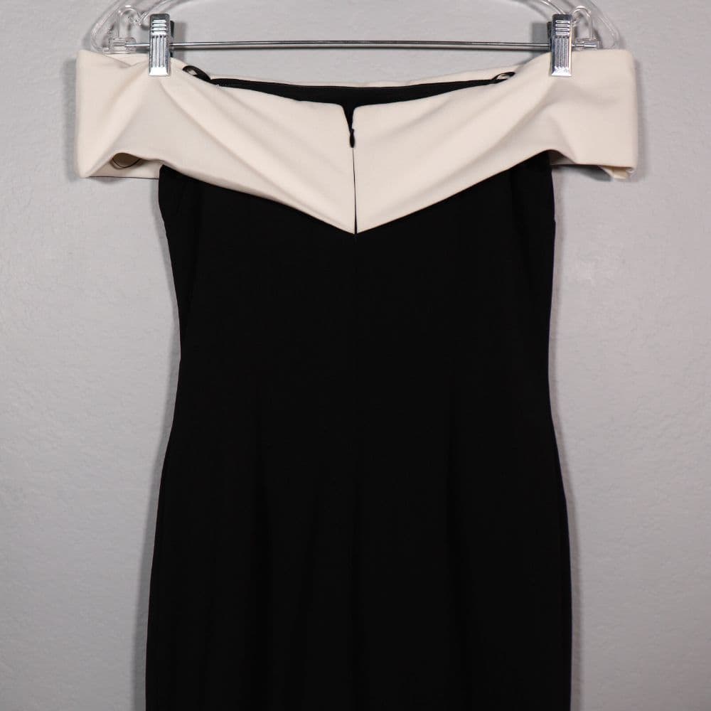 Lulus XS Black & White Off Shoulder Midi Dress - Image 4