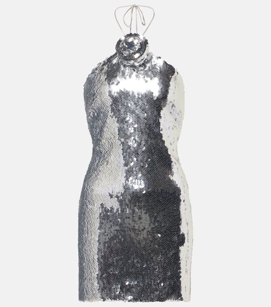MAGDA BUTRYM Sequined floral-appliqué minidress - Image 3