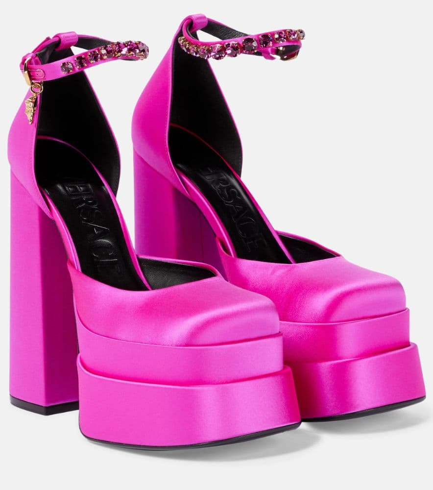 VERSACE Medusa Aevitas satin platform pumps - Image 2