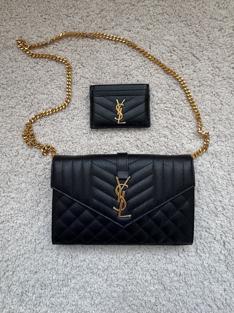 YSL Saint Laurent Envelope Chain Shoulder Bag (Black) - Image 2