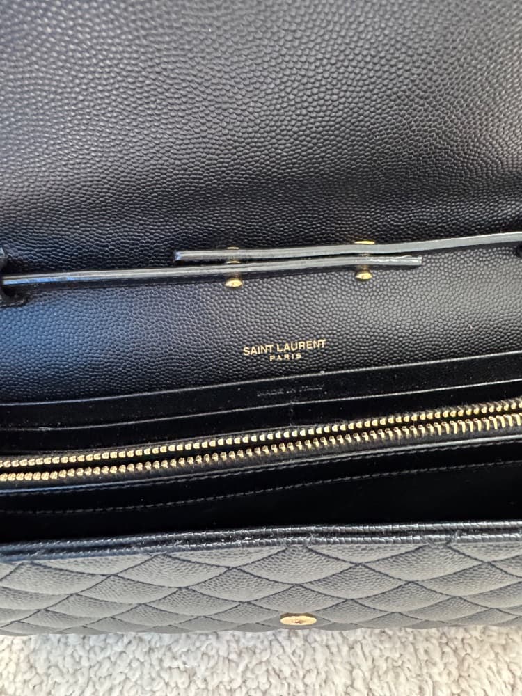 YSL Saint Laurent Envelope Chain Shoulder Bag (Black) - Image 4