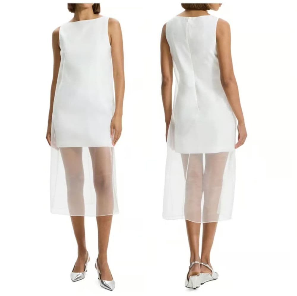 Theory Organza Overlay Midi Dress - Image 1