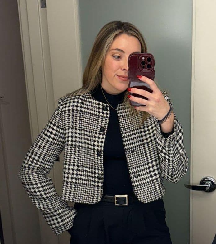 Houndstooth Jacket & Mini Skirt Set - Image 2