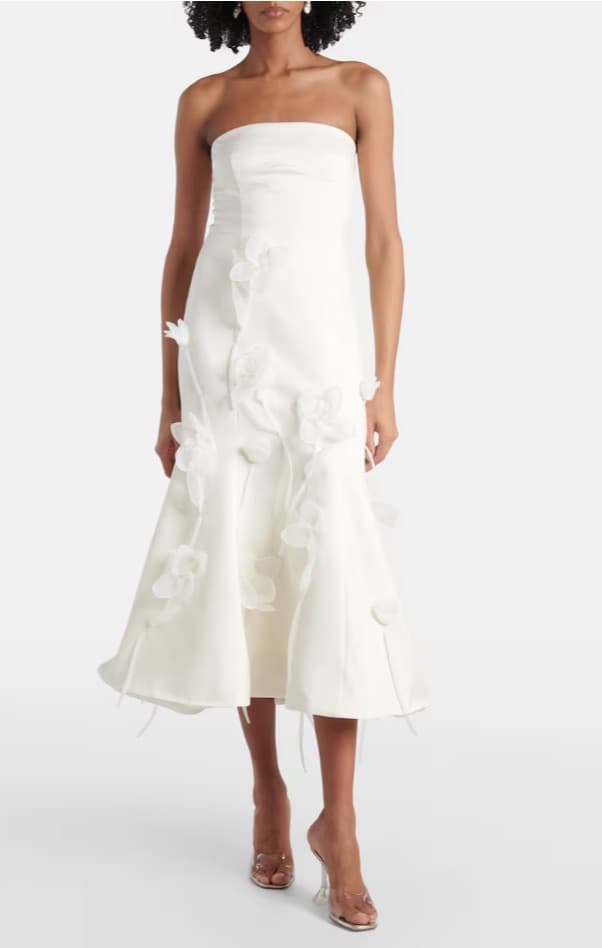ROTATE Bridal floral-appliqué midi dress - Image 2