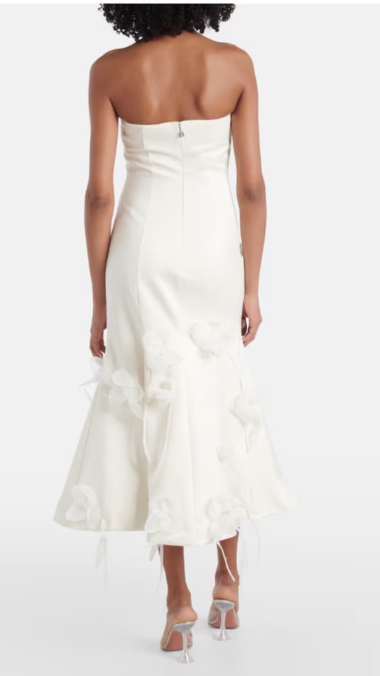 ROTATE Bridal floral-appliqué midi dress - Image 3