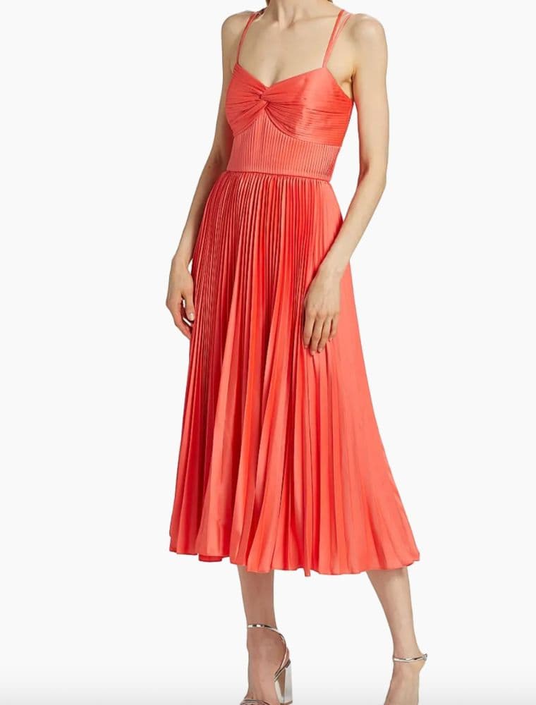 AMUR Krisley Pleated Sleeveless Midi Dress - Image 1