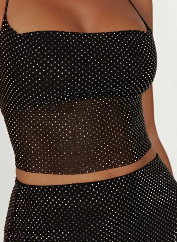 Meshki Tamra Strappy Diamante Top + Erika Diamante Maxi Skirt - Image 4