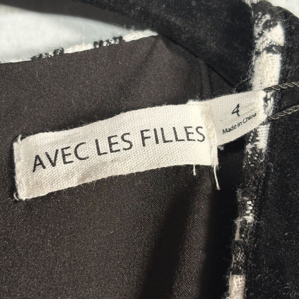 Avec Les Filles Tweed Gingham Dress Size 4 - Image 5