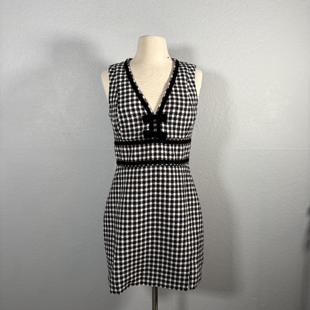 Avec Les Filles Tweed Gingham Dress Size 4 - Image 1