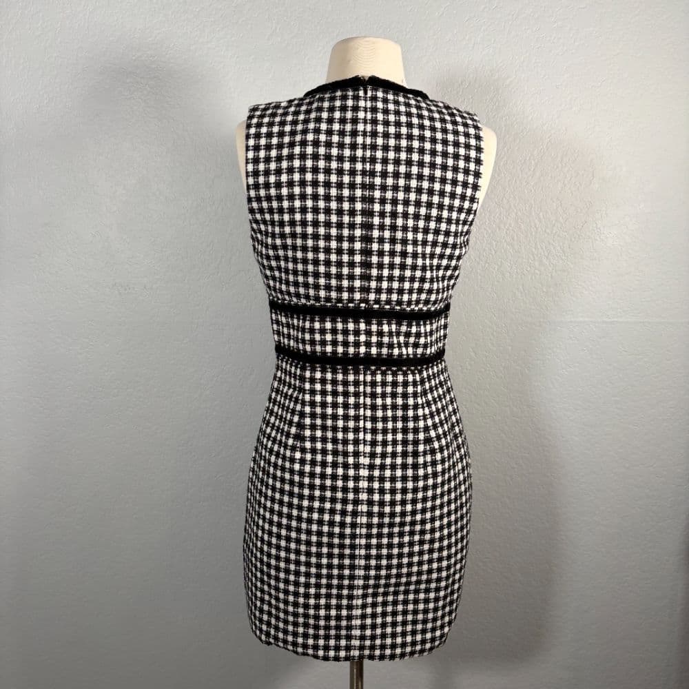 Avec Les Filles Tweed Gingham Dress Size 4 - Image 3