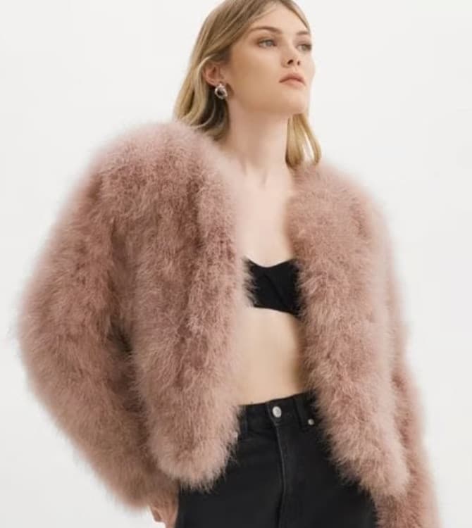100% Genuine Feather Jacket - Image 1