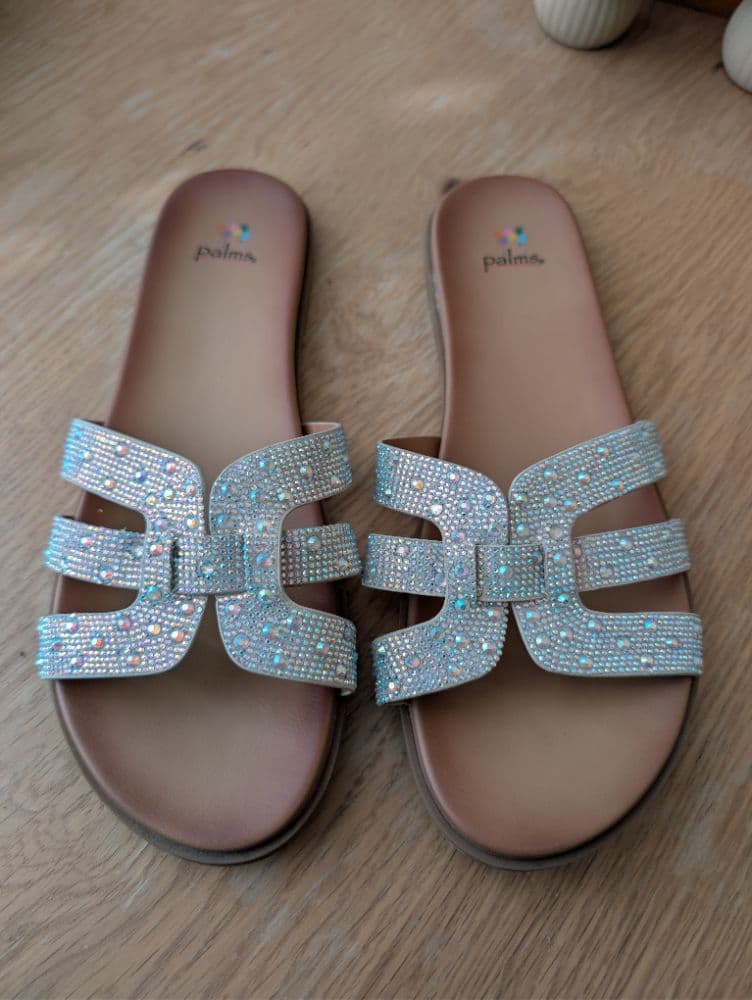 Sparkly Slide Sandals - Image 1