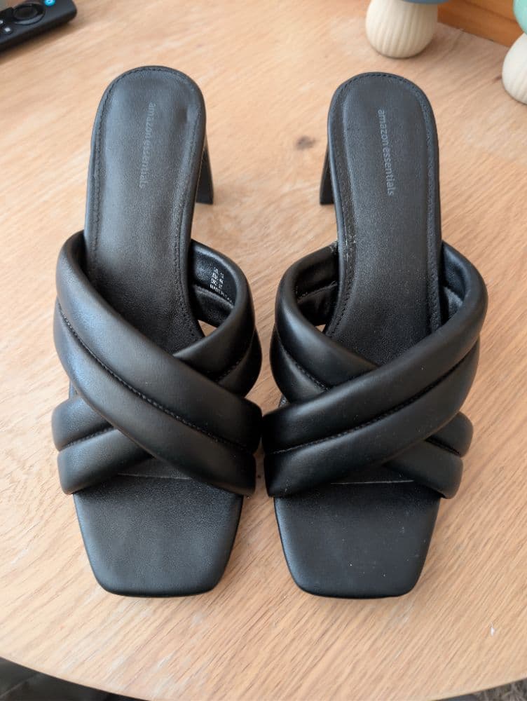 Faux Leather Crossover Heels - Image 1