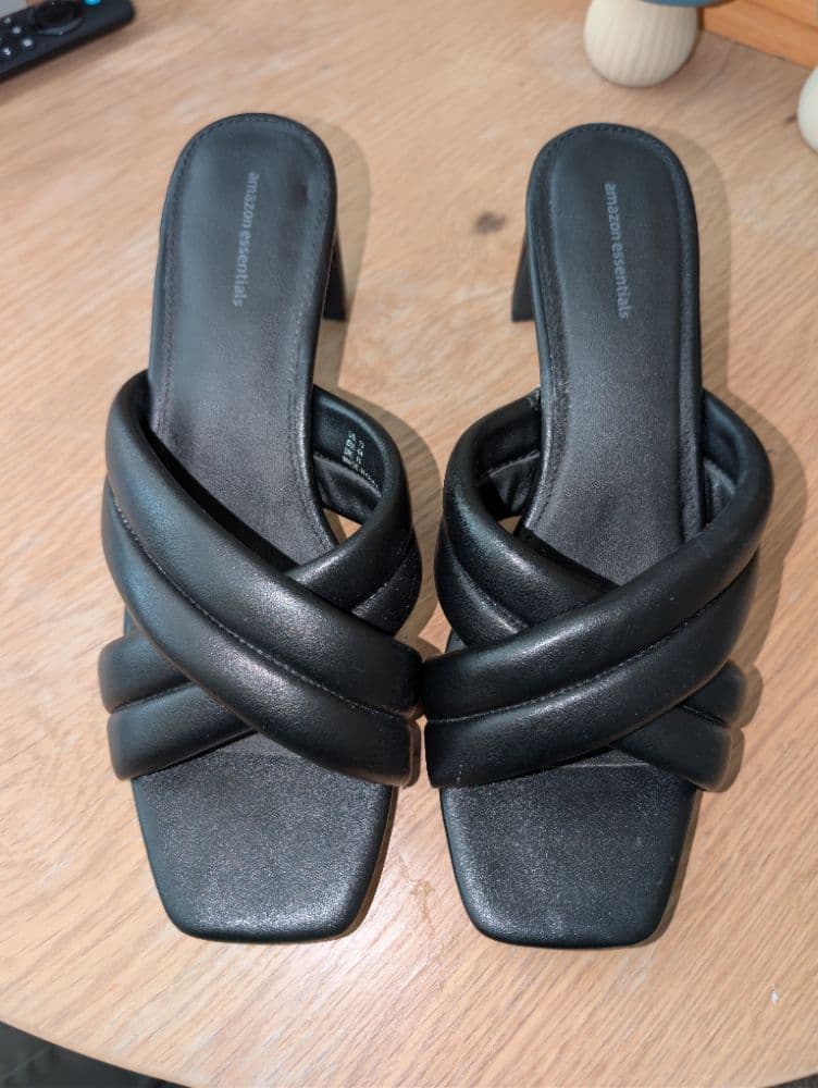 Faux Leather Crossover Heels - Image 2