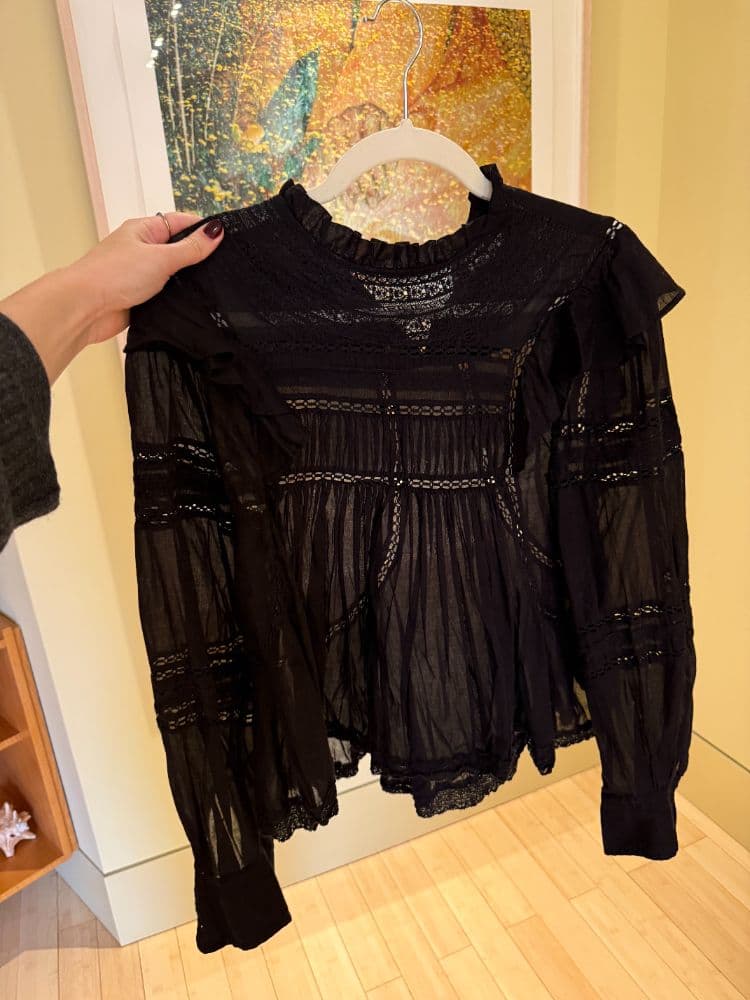 Isabel Marant Etoile Vivia Black Blouse - Image 2