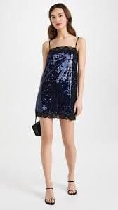 Reformation Blue Sequin Mini Dress - Image 2