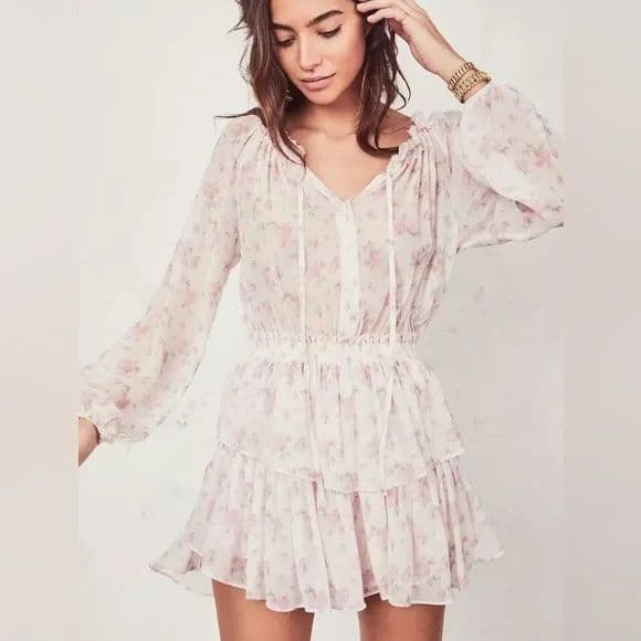 Loveshackfancy White Floral Mini Dress - Image 1