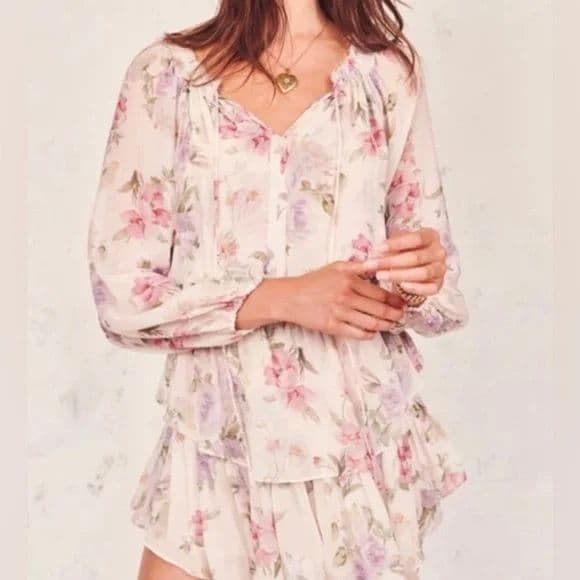 Loveshackfancy White Floral Mini Dress - Image 2