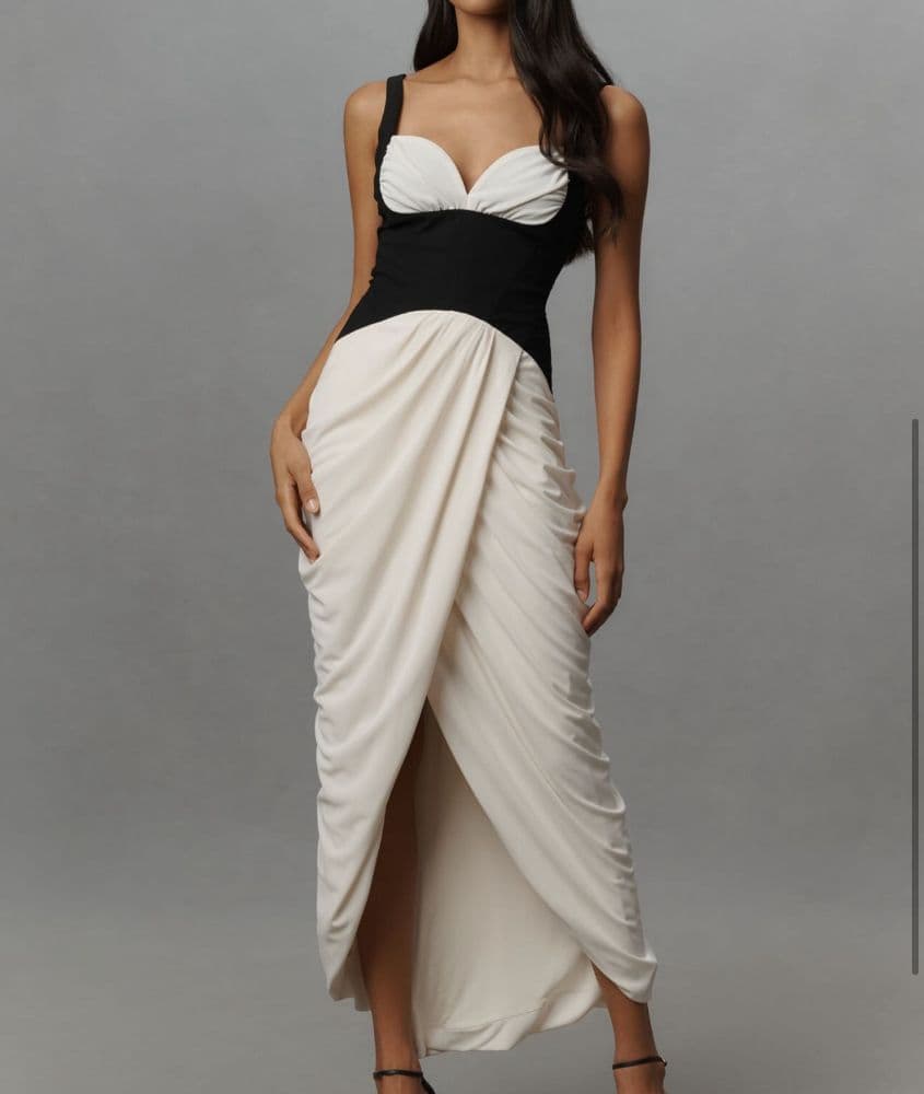 Maeve ruched corset midi dress from anthropologie - Image 1