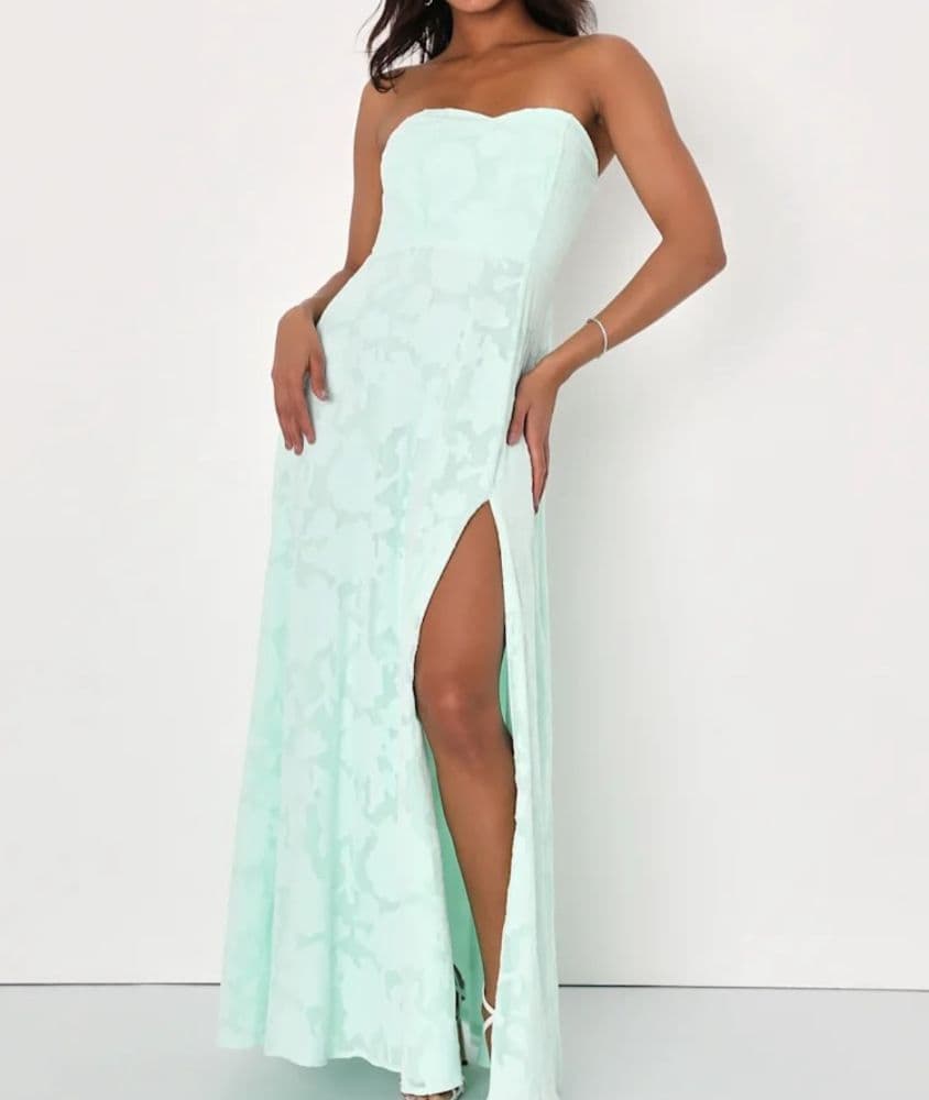 lulus floral burnout dress mint green - Image 1