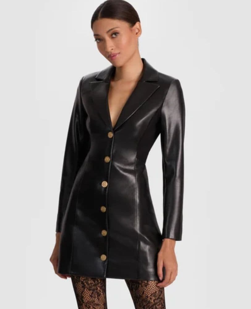 Alice and Olivia Leather Blazer Dress - Image 1