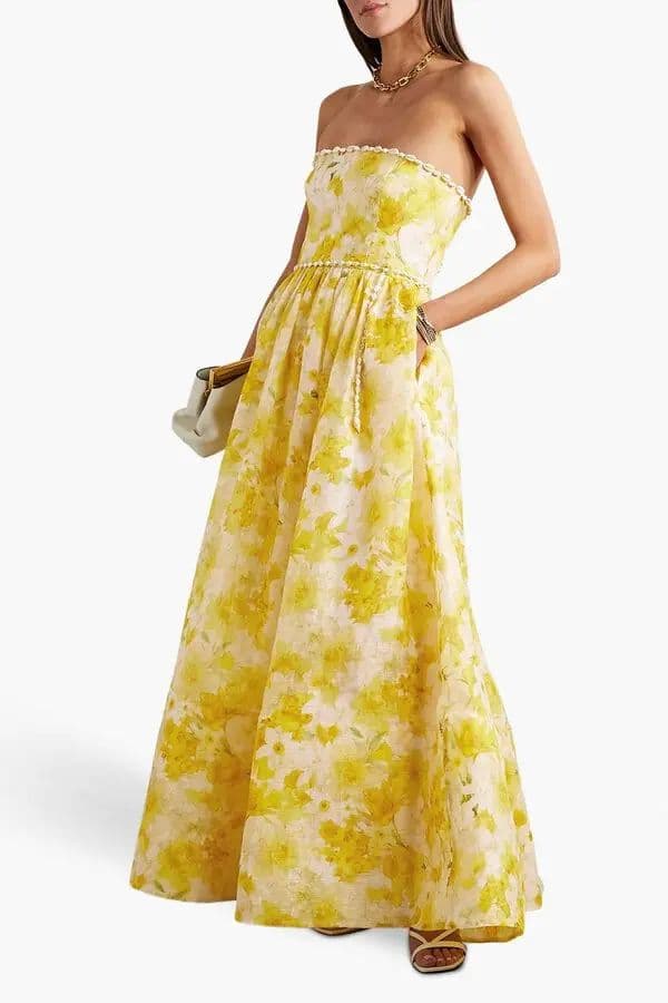 Zimmermann Wonderland Floral Strapless Gown - Image 1
