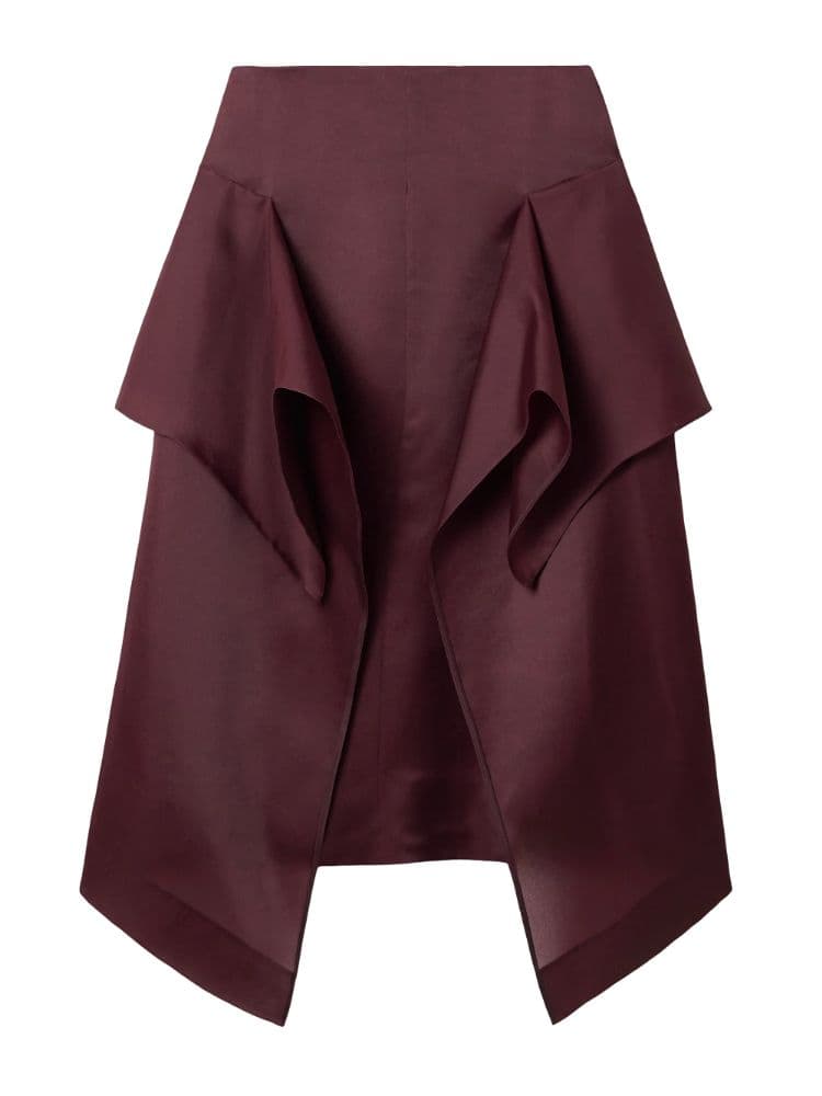 KHAITE Nina asymmetric draped silk-organza midi skirt - Image 1