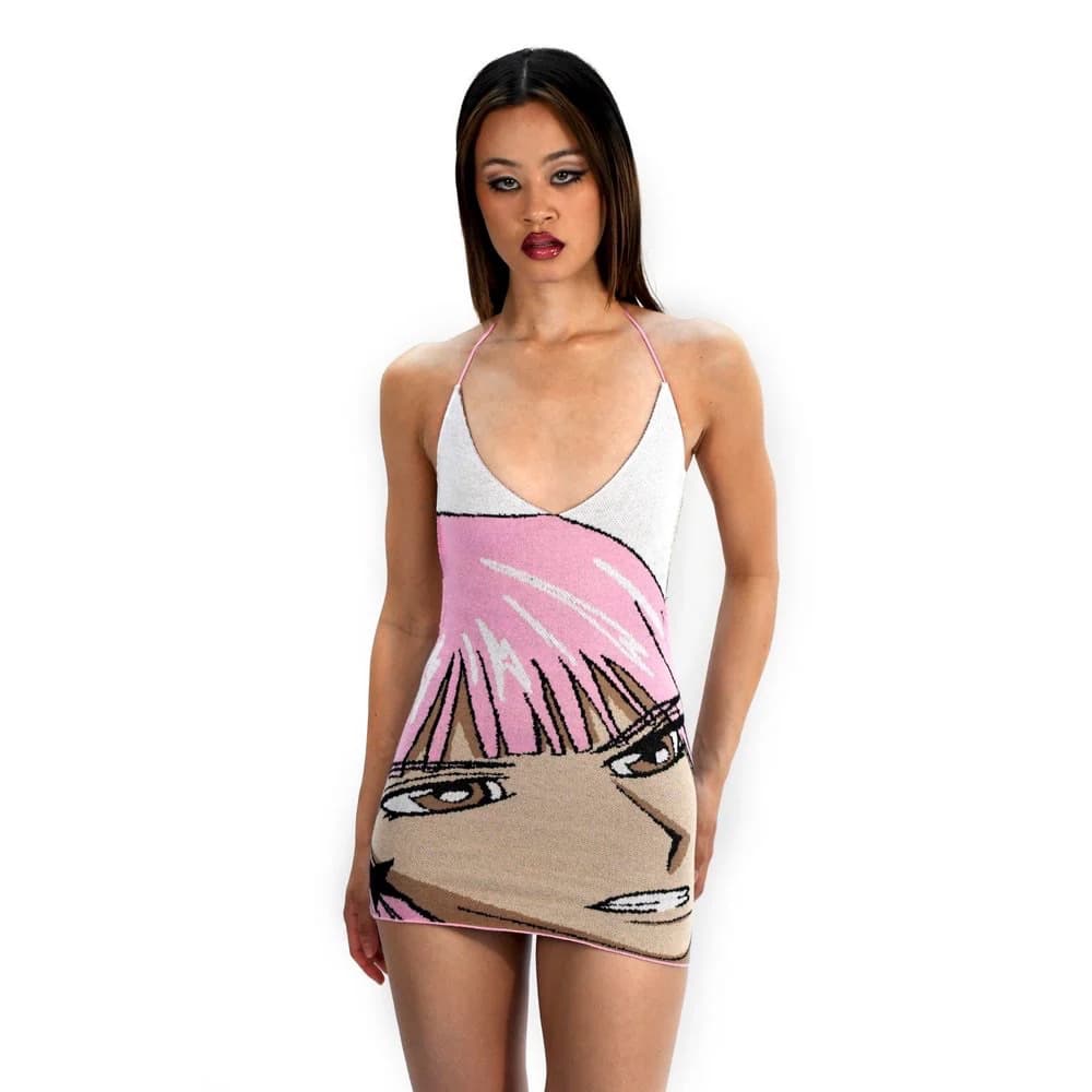 Pink Anime Dress - 1XBlue - Image 3