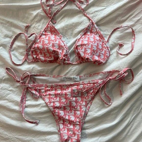 Dior Pink & White Bikini - Image 2