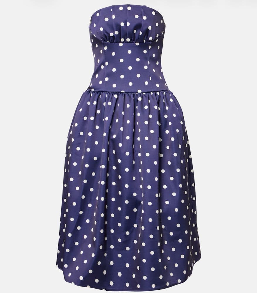Self Portrait Navy Polka Dot Dress - Image 3