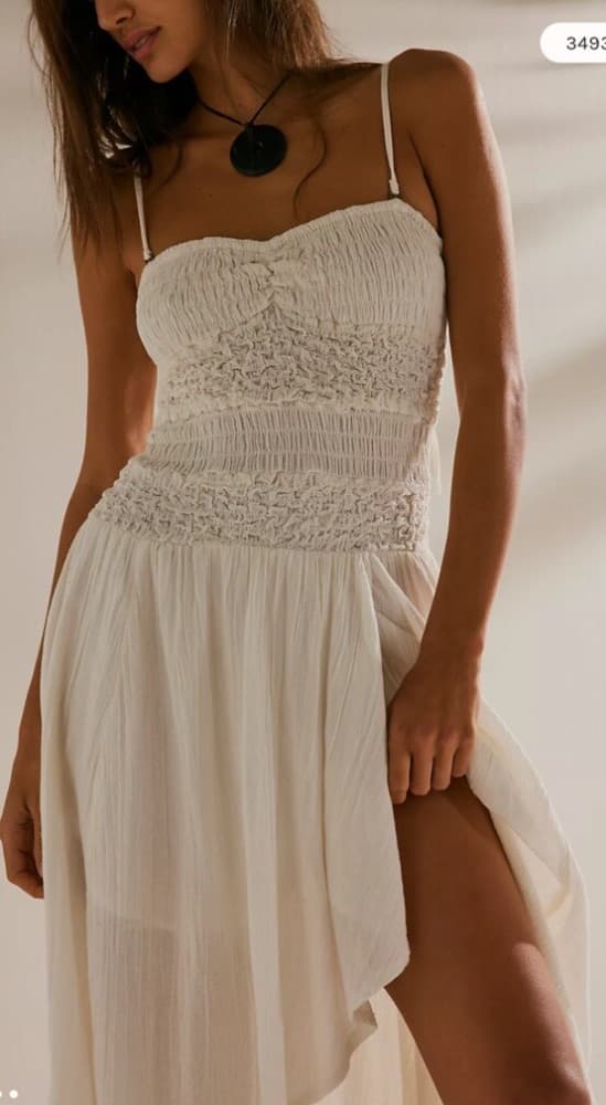 Free People Sparkling Drop Waist Moment Smocked Midi Dress - Image 2