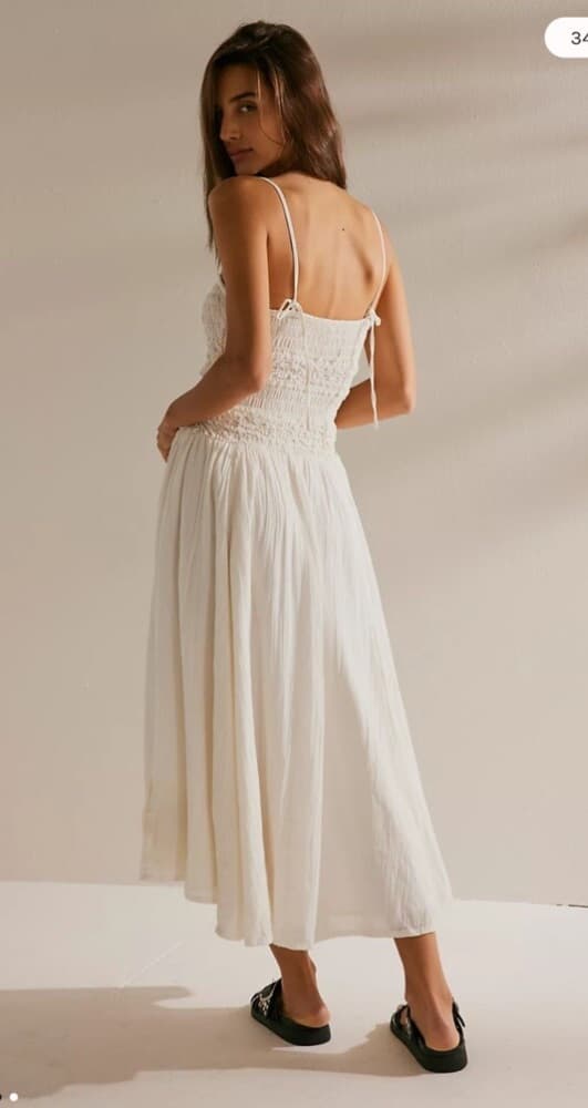 Free People Sparkling Drop Waist Moment Smocked Midi Dress - Image 3