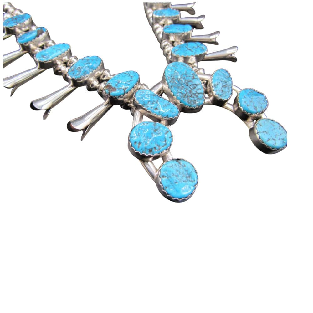 Jerome Kingman Turquoise Squash Blossom Necklace – Sterling Silver - Image 2