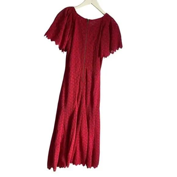 The Great Red Eyelet Harmony Cotton Midi Dress sz 0 - Image 3